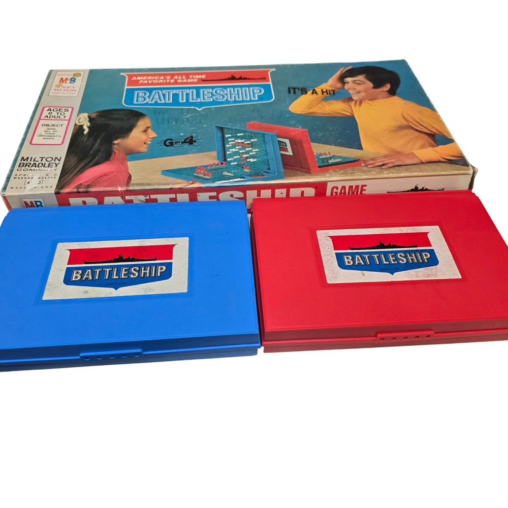 Vintage 1971 Battleship Board Game Milton Bradley 4730 Retro Naval Combat Case